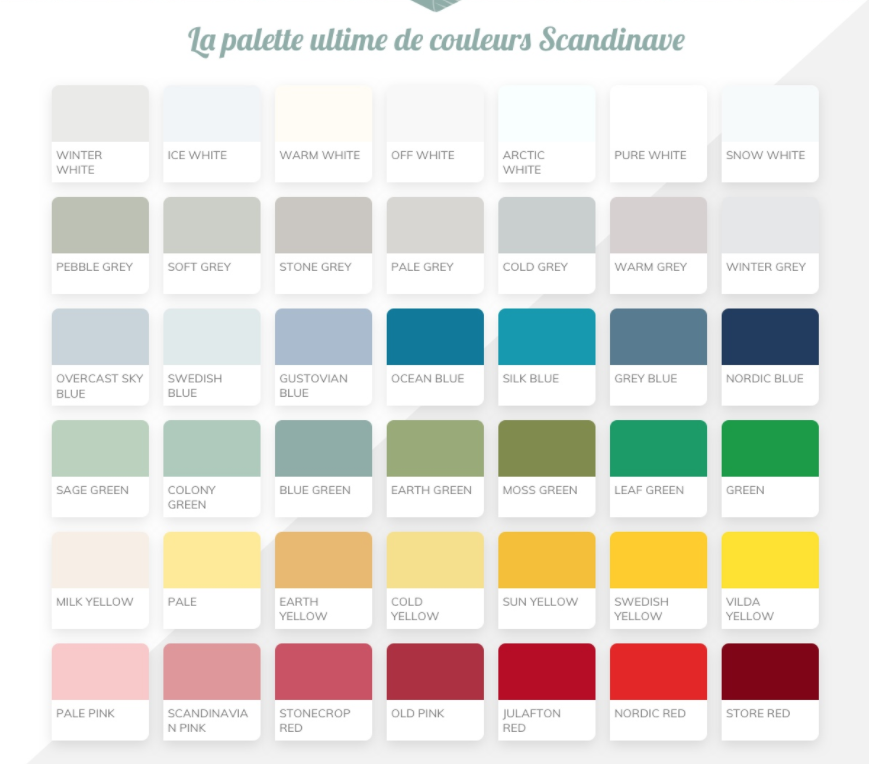 palette de couleur scandinave
